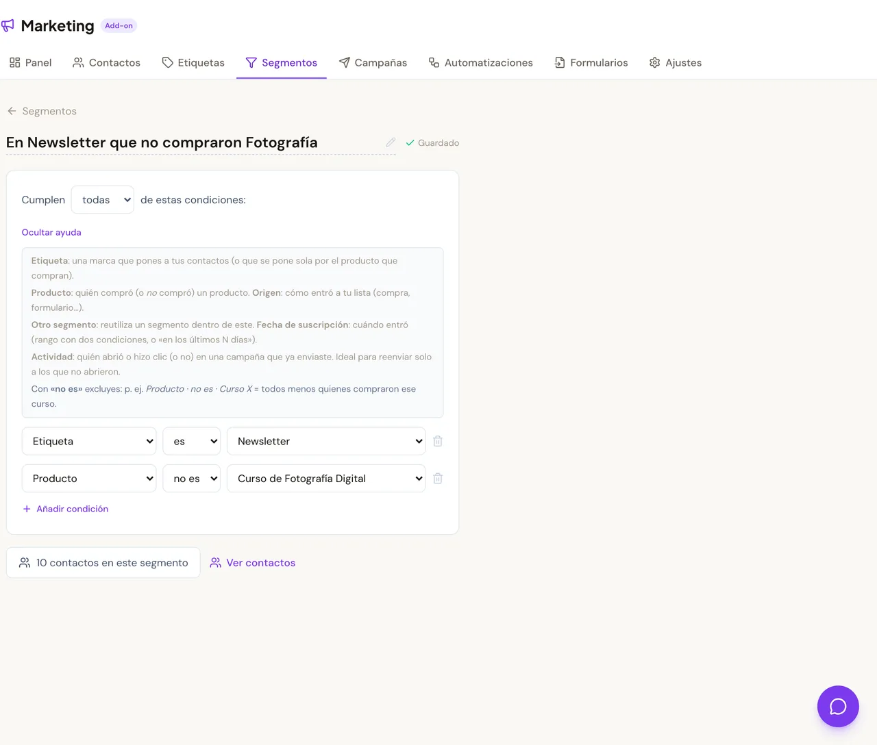 Segmentación avanzada: escribe solo a quien de verdad le interesa